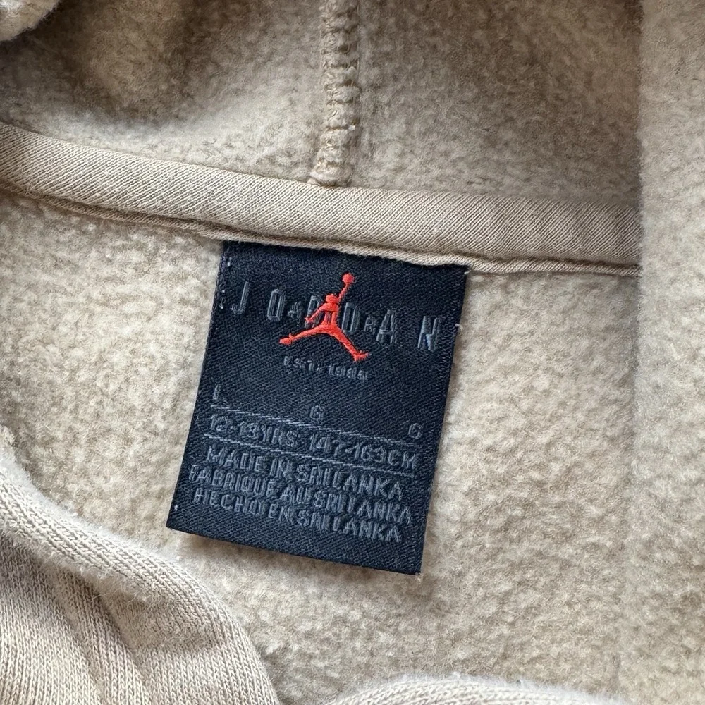 Nike Youth L 12-13 Air Jordan Pullover Hoodie Sweatshirt Light Brown Tan